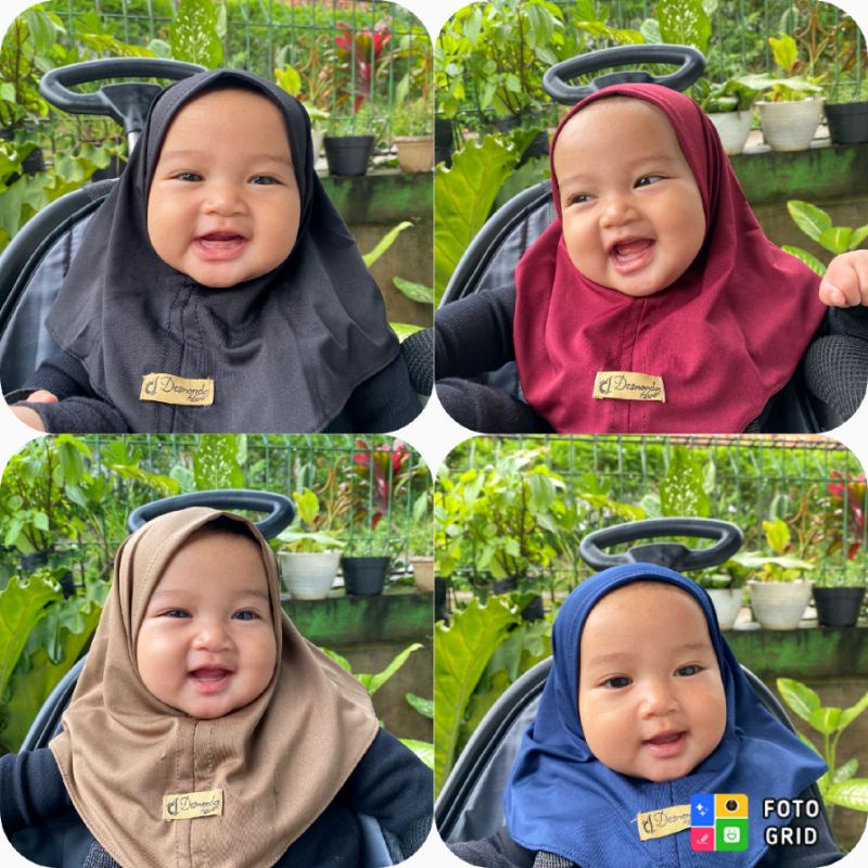 SD - JILBAB ANAK MAURIN NEWBORN USIA 0-1 TH DESMONDA HIJAB BAHAN BALON PREMIUM