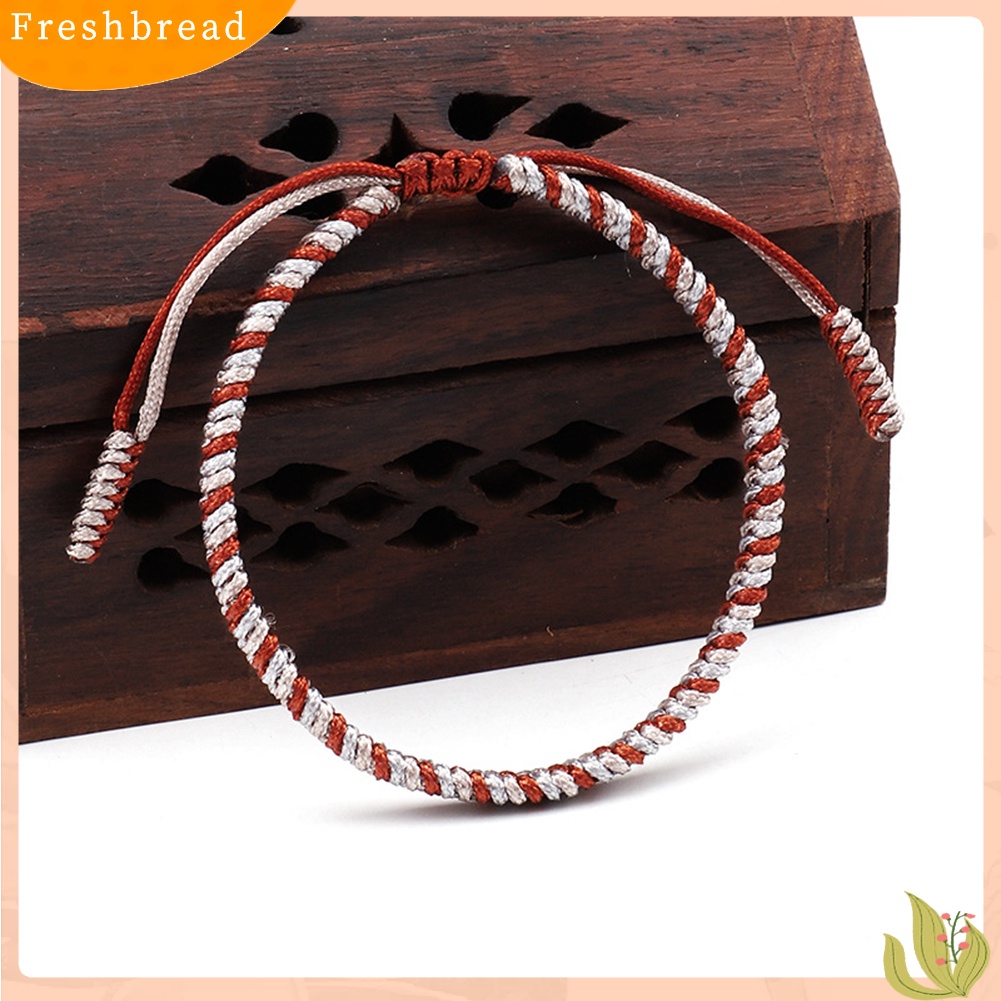 &lt; Freshbread &gt; Handmade Knots Adjustable Braided Rope Lucky Bracelet Unisex Persahabatan Bangle