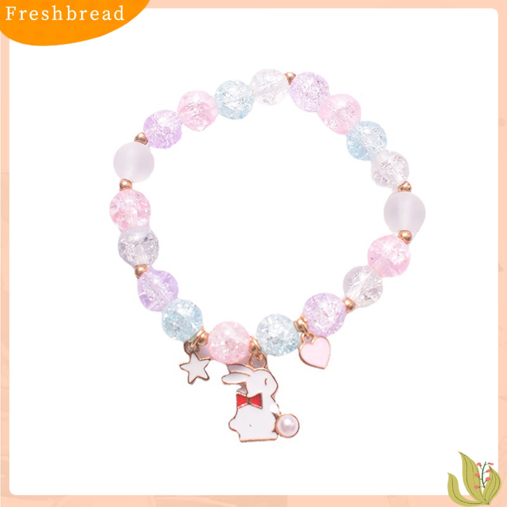 &lt; Freshbread &gt; Wanita Gelang Kartun Liontin Manik-Manik Tali Elastis Hias Anti Luntur Perhiasan Hadiah Handmade Warna-Warni Kristal Imitasi Pesona Gelang Aksesoris Fashion Untuk Pacaran