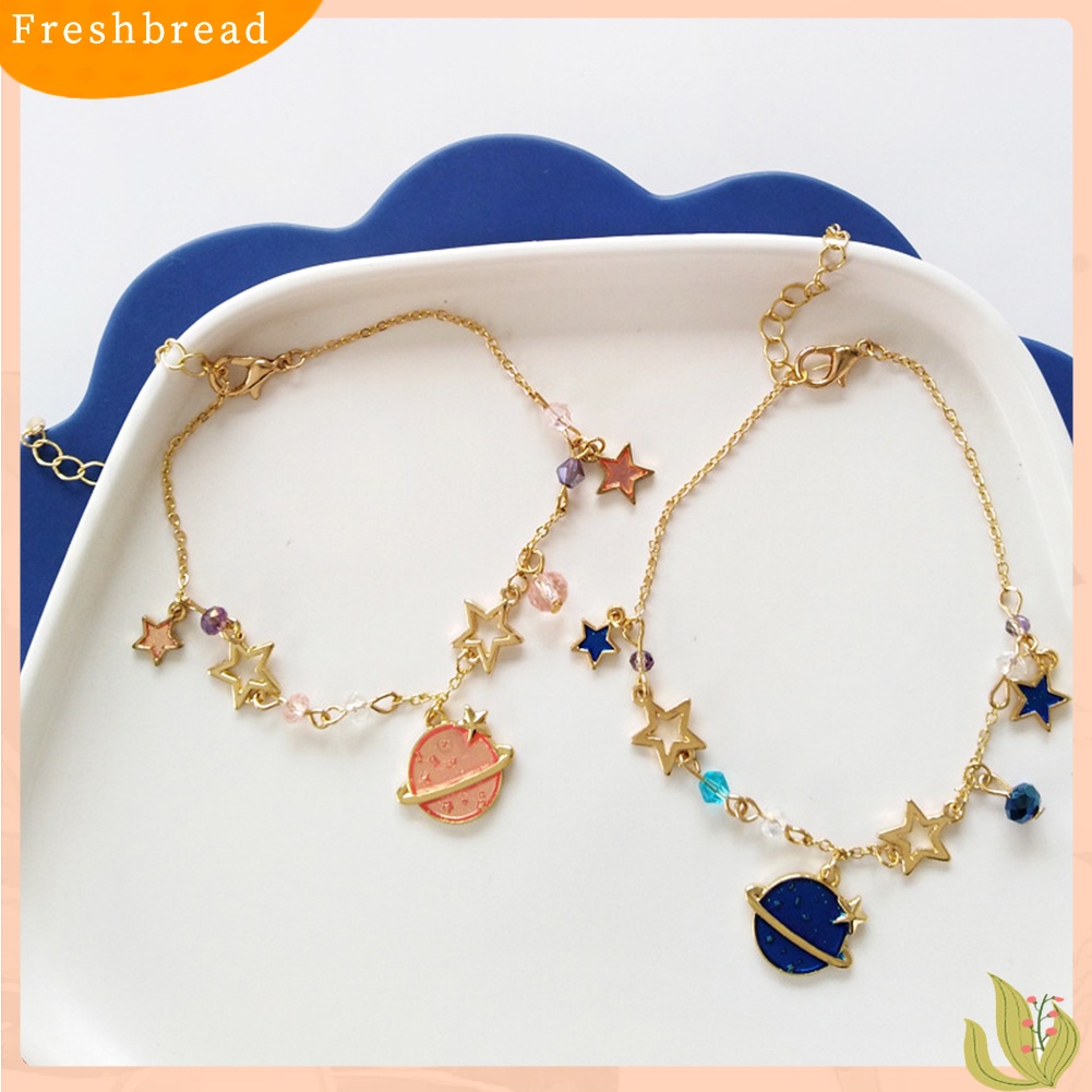 &lt; Freshbread &gt; Wanita Bintang Planet Menjuntai Faux Quartz Gelang Bangle Pesta Pernikahan Perhiasan Hadiah