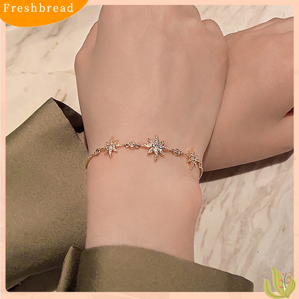 < Freshbread > Gelang Rantai Temperamen Kepribadian Perhiasan Gaya Korea Hadiah Ulang Tahun Dekorasi Rantai Yang Dapat Disesuaikan Minimalis Gelang Bintang Oktagonal Untuk Tanggal