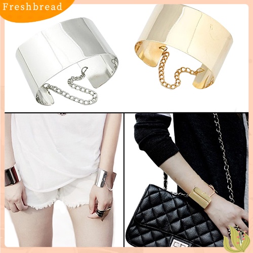 &lt; Freshbread &gt; Wanita Fashion Bergaya Keren Punk Gothic Rock Metal Melebar Bangle Gelang