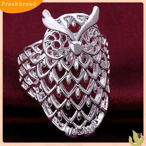 &lt; Freshbread &gt; Fashion Wanita Burung Hantu Berongga Jari Cincin Cukup Lucu Fashion Aksesoris Hadiah