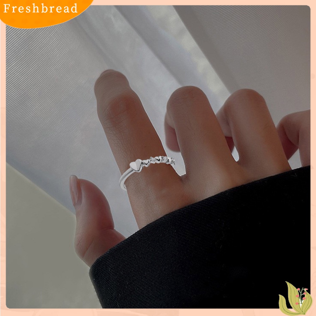 &lt; Freshbread &gt; Wanita Cincin Desain Pembukaan Yang Dapat Disesuaikan Berlian Imitasi Mengkilap Hias Geometris Cinta Hati Jari Cincin Pernikahan Band Perhiasan Hadiah Untuk Hari Kasih Sayang