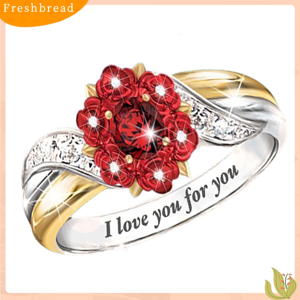 &lt; Freshbread &gt; Rose Ring Hias Cantik Portabel Wanita Cincin Hati Lumba Hewan Indah Untuk Pernikahan