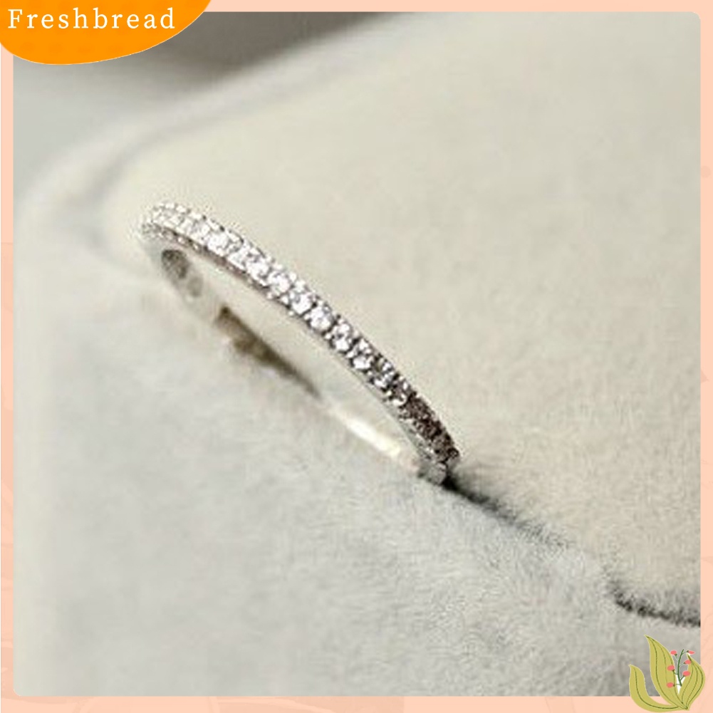 &lt; Freshbread &gt; Fashion Wanita925 Sterling Perak Berlian Imitasi Pernikahan Pertunangan Cincin Perhiasan