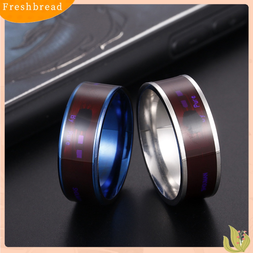 &lt; Freshbread &gt; Cincin Chip NFC Fashionable Bluetooth-Kompatibel Menebal Stainless Steel Universal Smart Ring Untuk Penggunaan Sehari-Hari