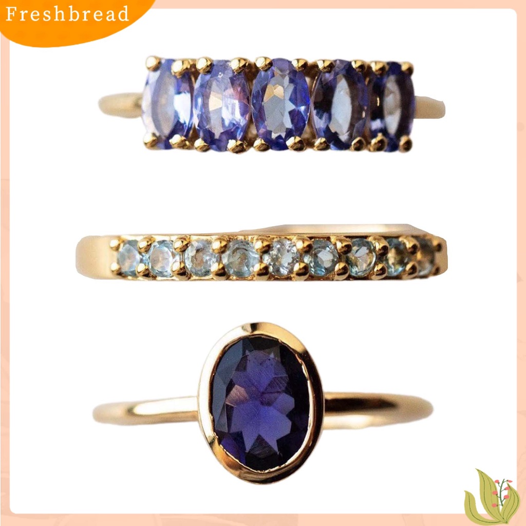 &lt; Freshbread &gt; 3Pcs Cincin Wanita Eye-catching Kreatif Bentuk Alloy Fashionable Women Ring Wedding Band Untuk Pacaran