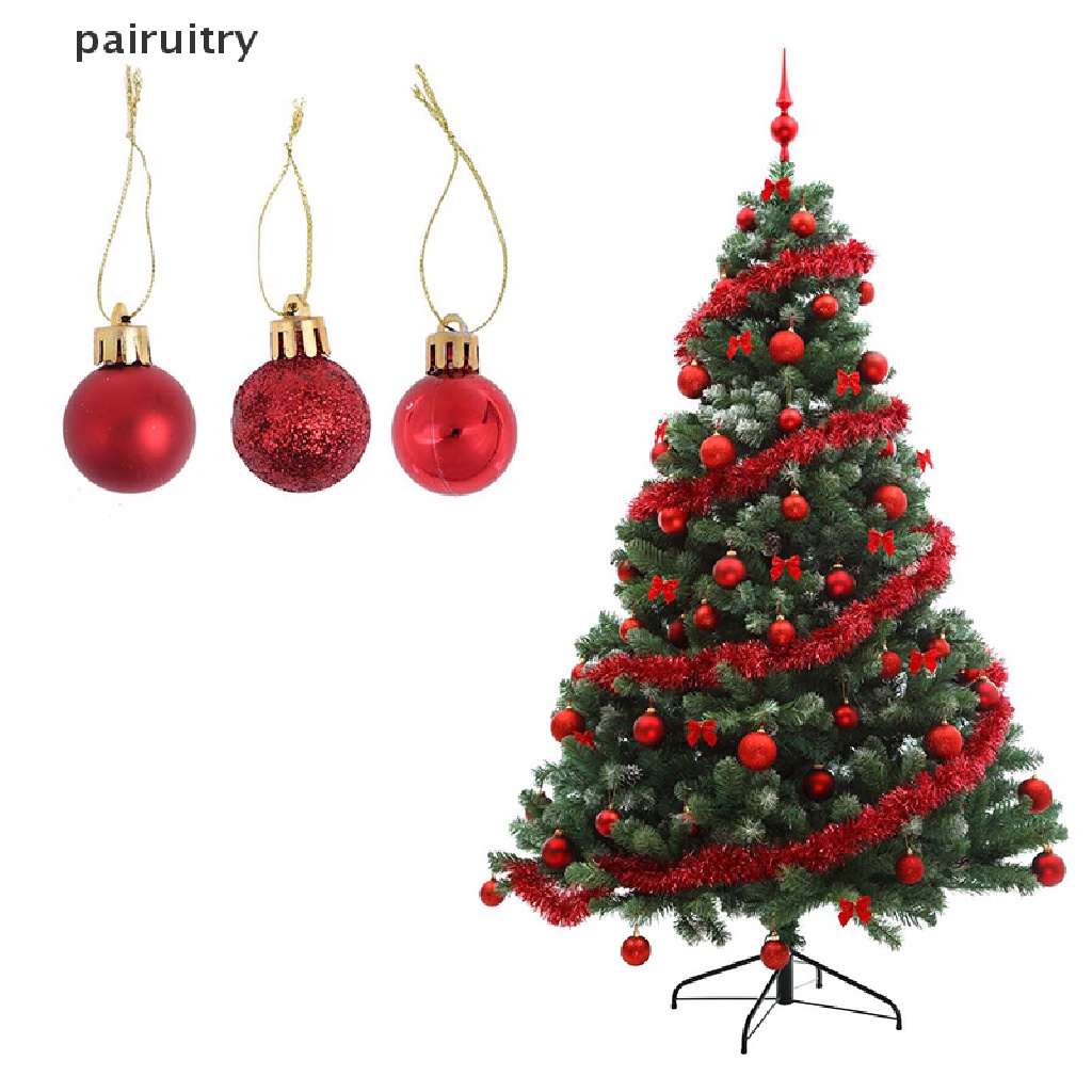 Prt 24pcs Ornamen Bola Natal Untuk Dekorasi Pohon Natal Untuk Liburan Xmas Pernikahan PRT