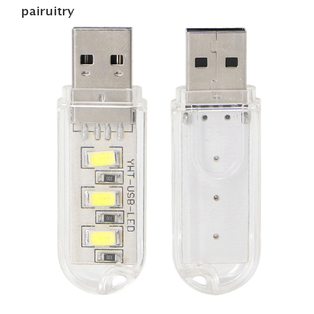 Prt Lampu Tidur LED Mini Portabel Peralatan Camping Daya USB 3lampu LED Chips Lamp PRT