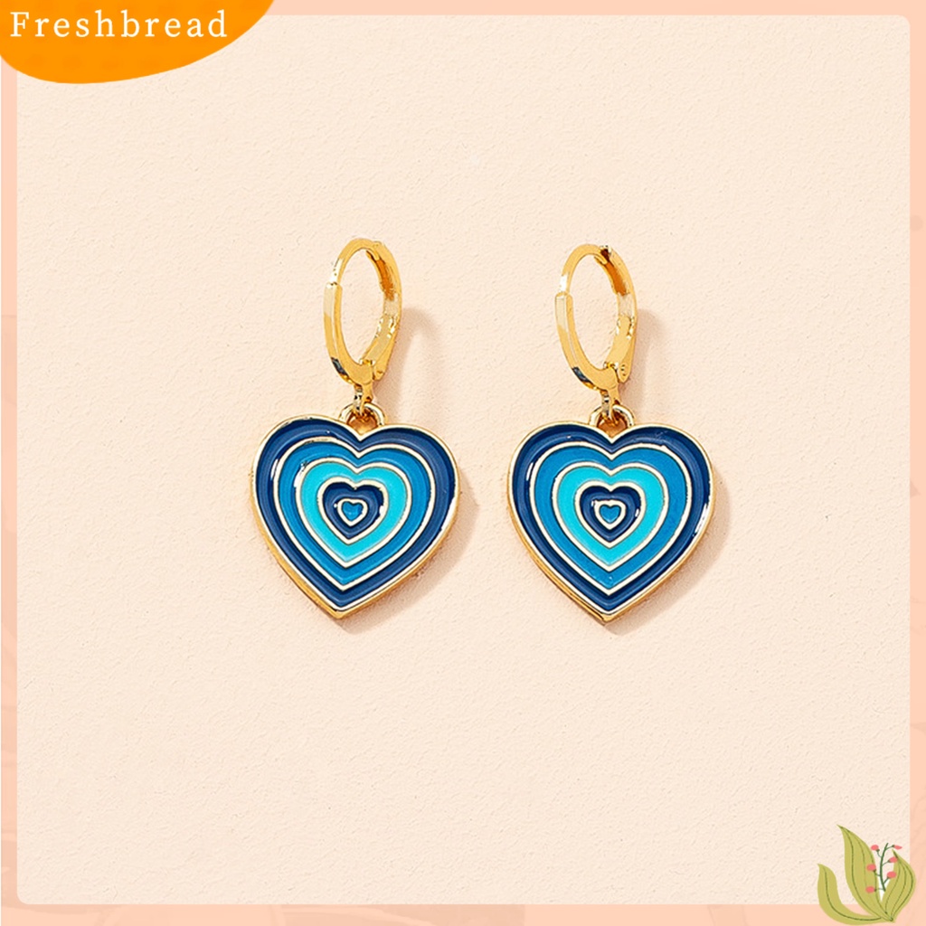 &lt; Freshbread &gt; 1pasang Ear Studs Banyak Lapis Warna Bentuk Hati Perhiasan Indah Semua Pertandingan Menjuntai Anting Tusuk Untuk Pacaran