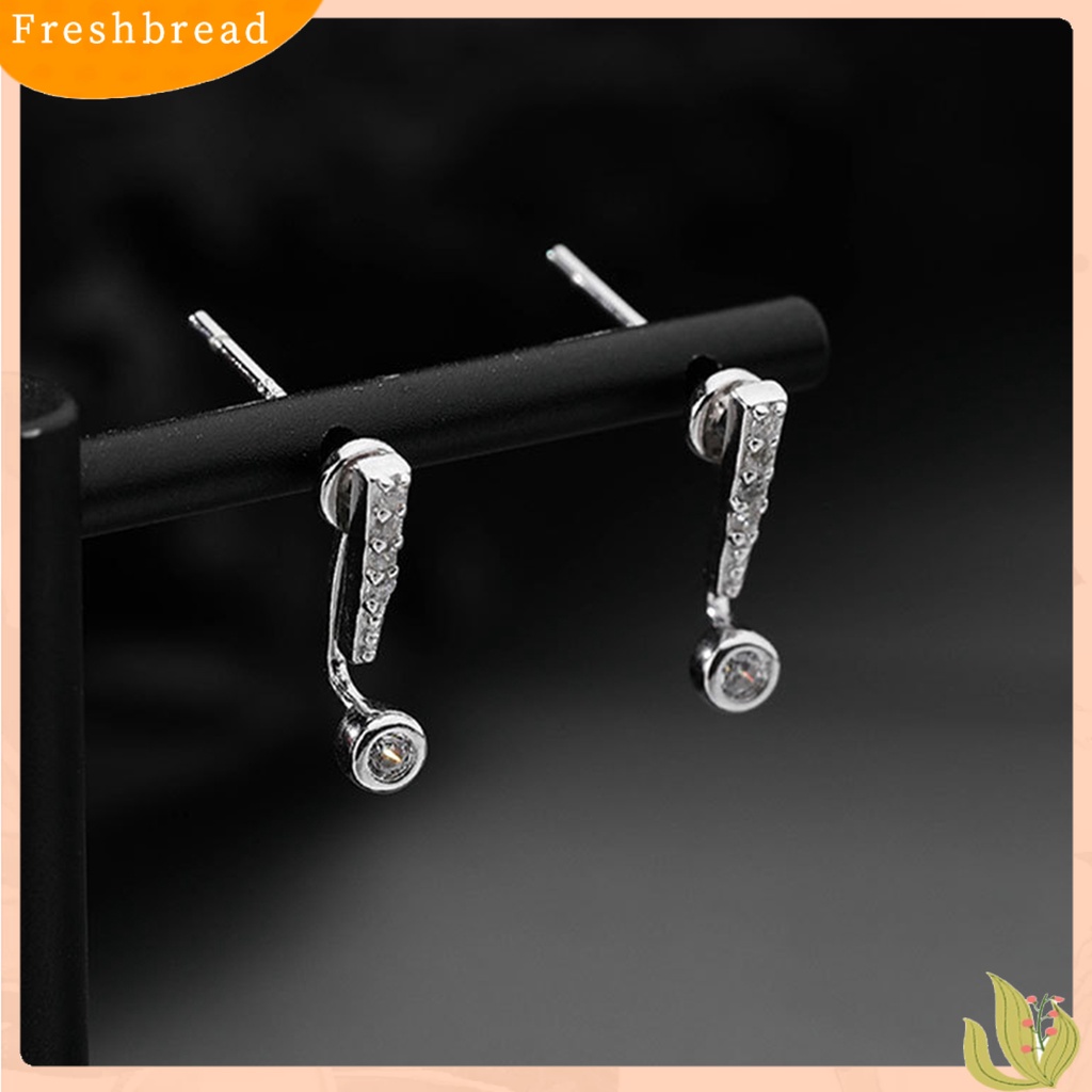 &lt; Freshbread &gt; 1pasang Anting Pejantan Tanda Seru Asimetris Wanita Tanda Tanya Kecil Ear Studs Perhiasan Hadiah