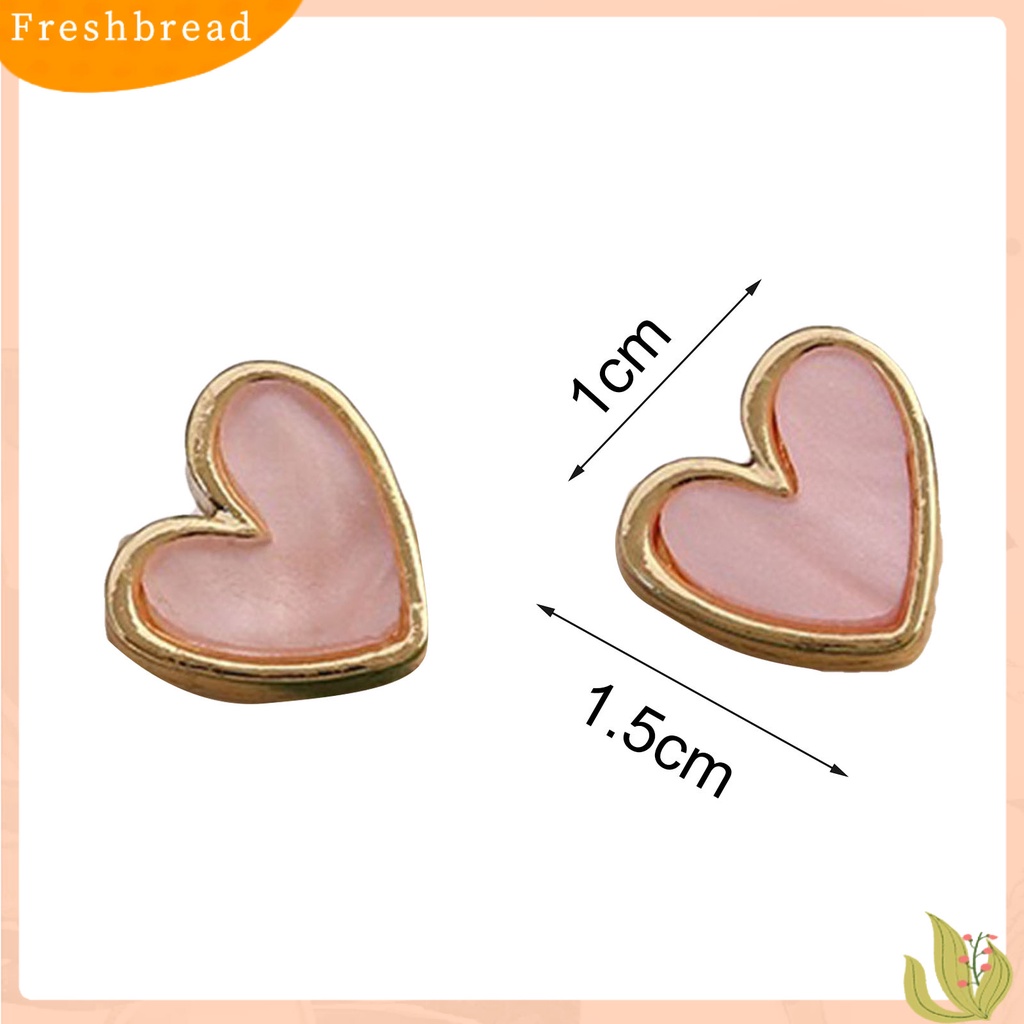 &lt; Freshbread &gt; 1pasang Alloy Ear Studs Halus Electroplating Bentuk Hati Stud Earrings Aksesoris Telinga