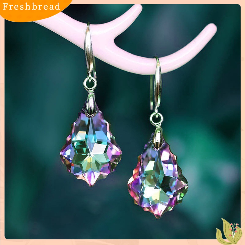 < Freshbread > 1pasang Anting Menjuntai Nyaman Dipakai Kait Telinga Wanita Kristal Imitasi Tahan Aus Untuk Perjamuan