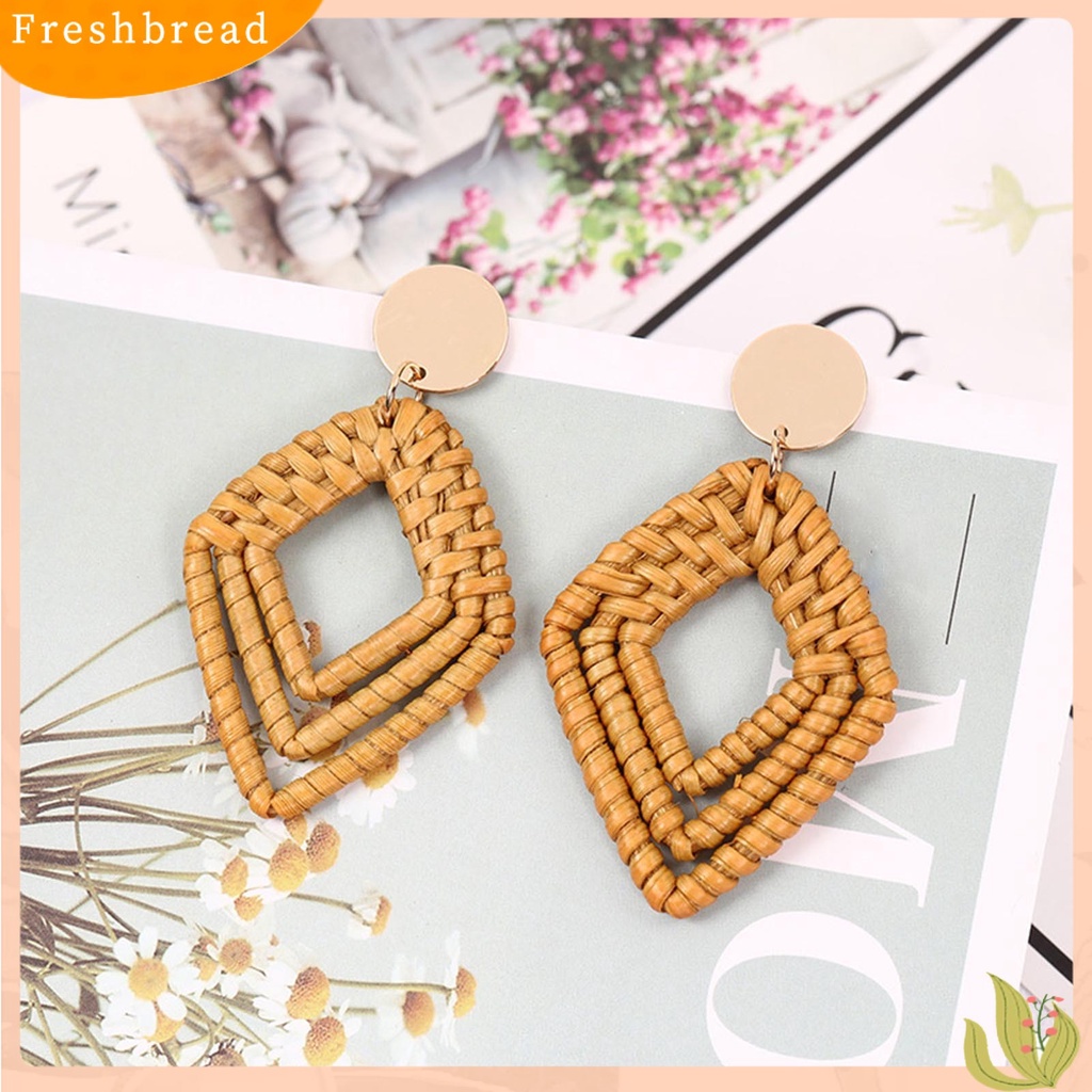 &lt; Freshbread &gt; 1pasang Anting Wanita Handmade Geometris Vintage Ringan Elegan Menjuntai Earrings Untuk Perjamuan