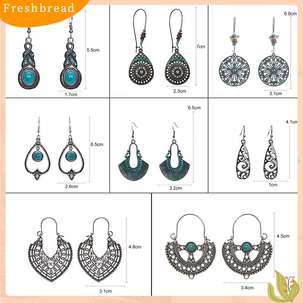 &lt; Freshbread &gt; 1pasang Hiasan Telinga Bentuk Air Terjun Gaya Bohemia Ultra-Ringan Gantung Panjang Vintage Drop Earrings Untuk Wanita