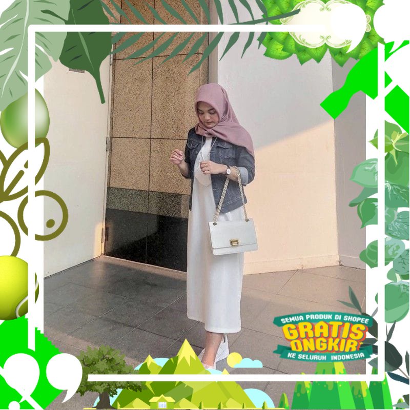 DRP06 - BAJU REMAJA WANITA TERLARIS 2022 MODEL BARU MIDI DRESS WANITA WARNA PUTIH LAURA SLEVLEES INE