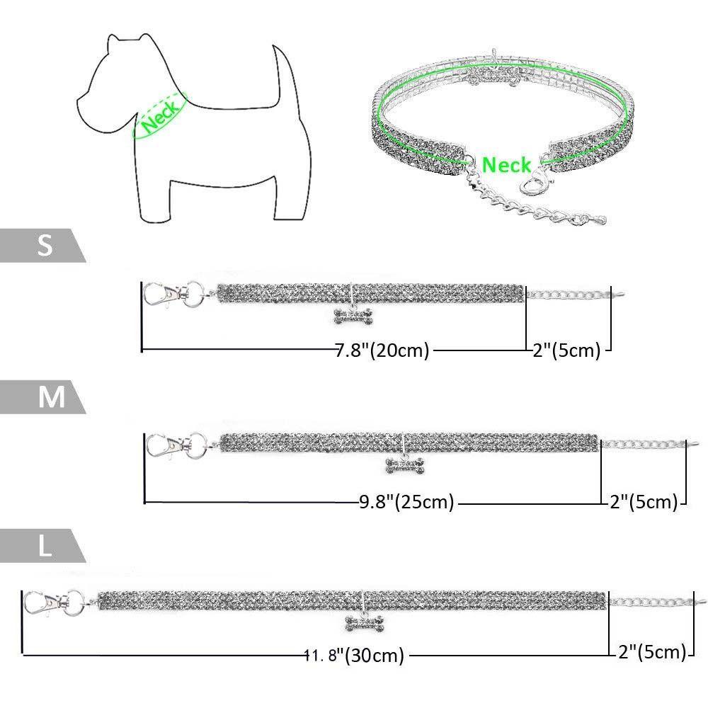 Fishstick Dog Collar Adjustable Shiny Dog Rantai Tulang Liontin Perhiasan Berlian Puppy Kitten Untuk Perlengkapan Hewan Peliharaan Kucing Dan Anjing