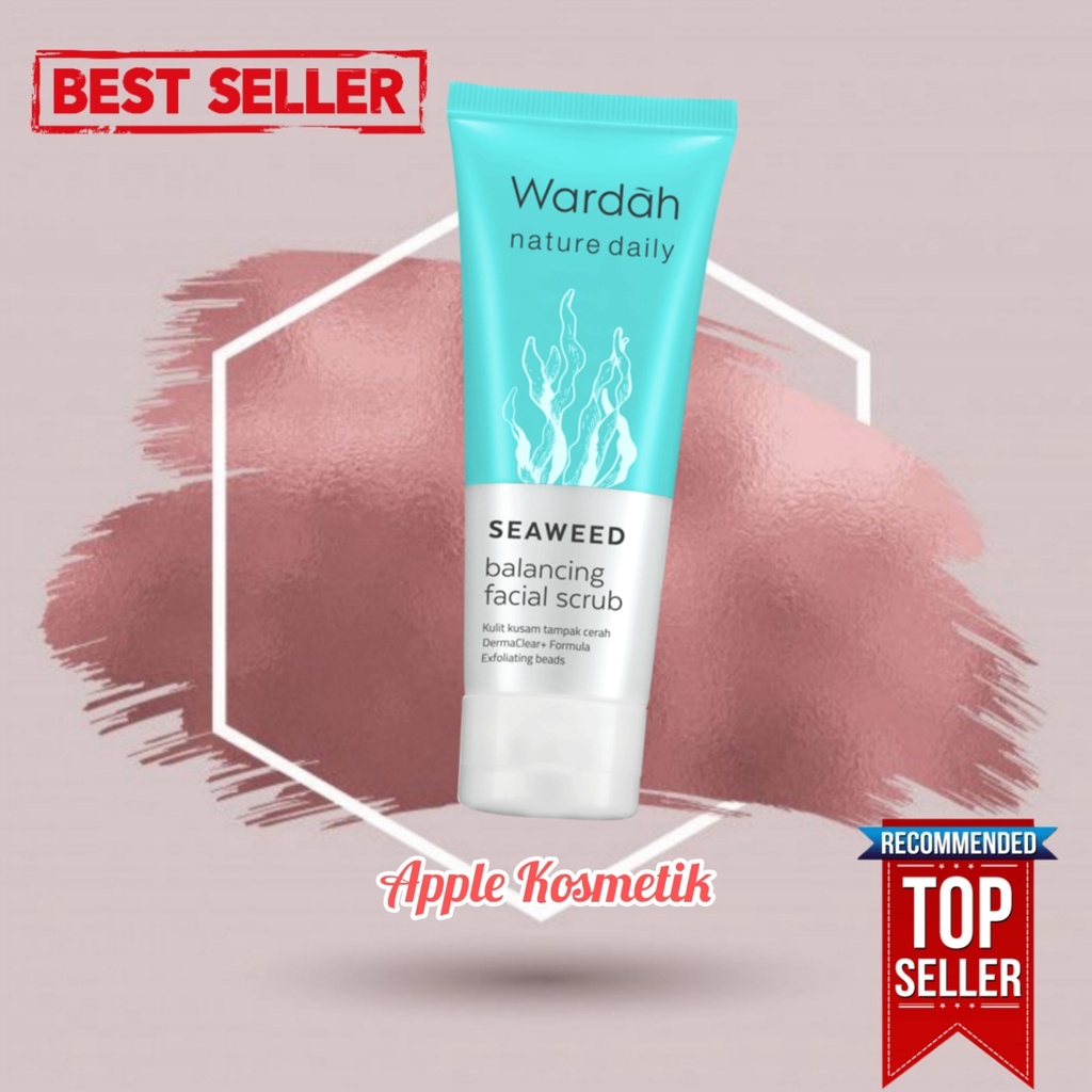 WARDAH Nature Daily Seaweed Balancing 60ml - Facial Scrub - Apple_Kosmetik