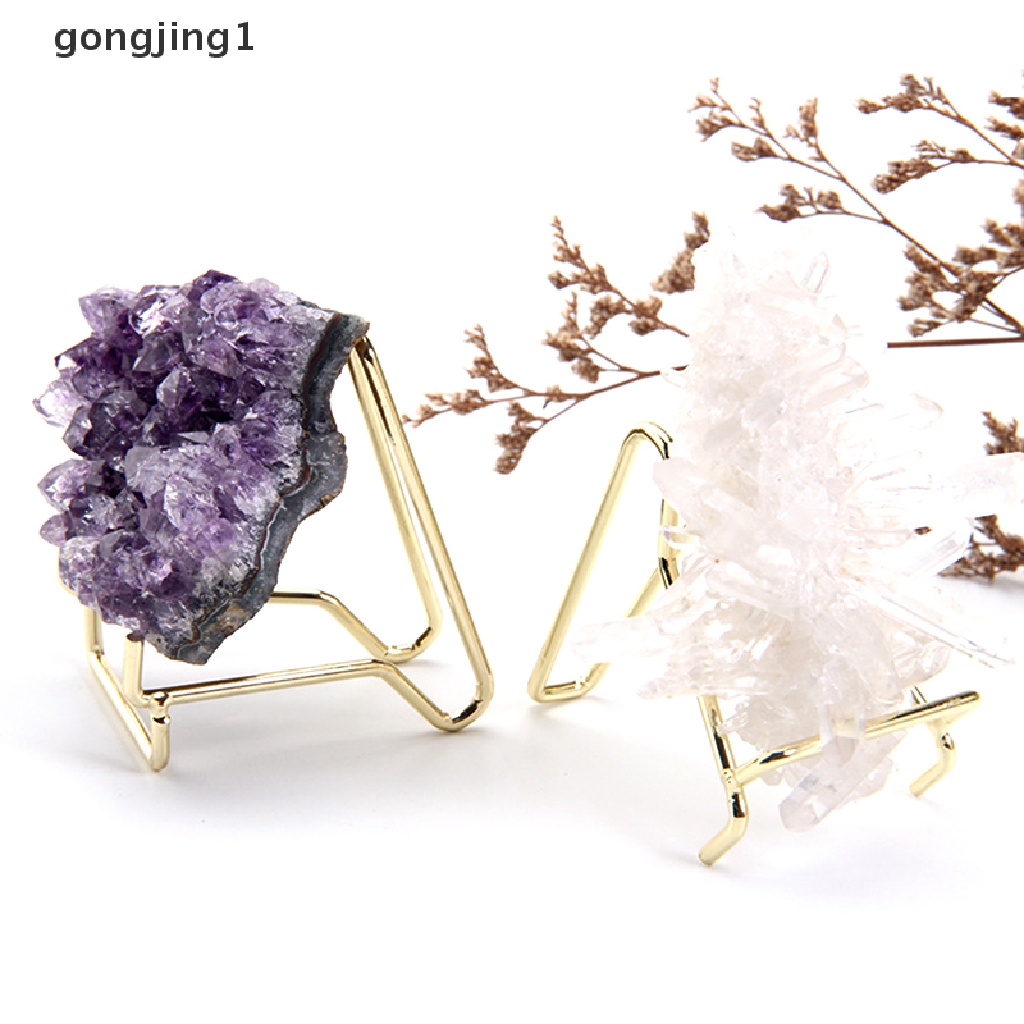 Ggg Antik Alloy Crystals Agate Display Stand Holder Rak Alas Properti Fotografi ID