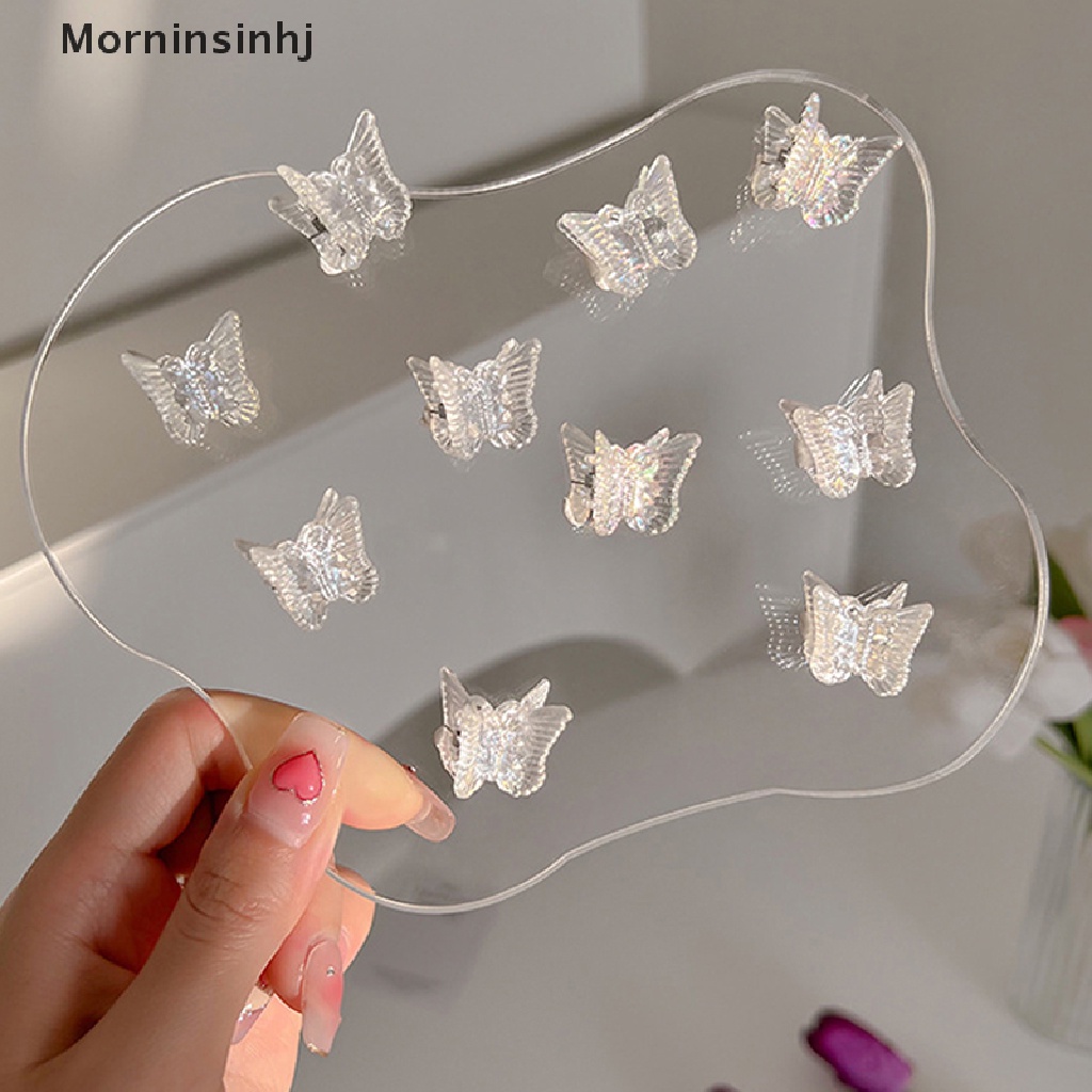 Mornin 10Pcs Mini Hair Clip Claw Lady Gadis Braided Butterfly Clip Transparan Hiasan Kepala Klem Jepit Aksesoris Rambut Plastik id