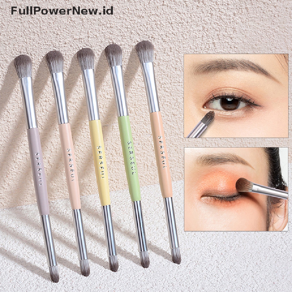Power 1PC Sikat Pewarna Mata Dua Ujung Noda Detail Highlight Brush Alat Makeup ID