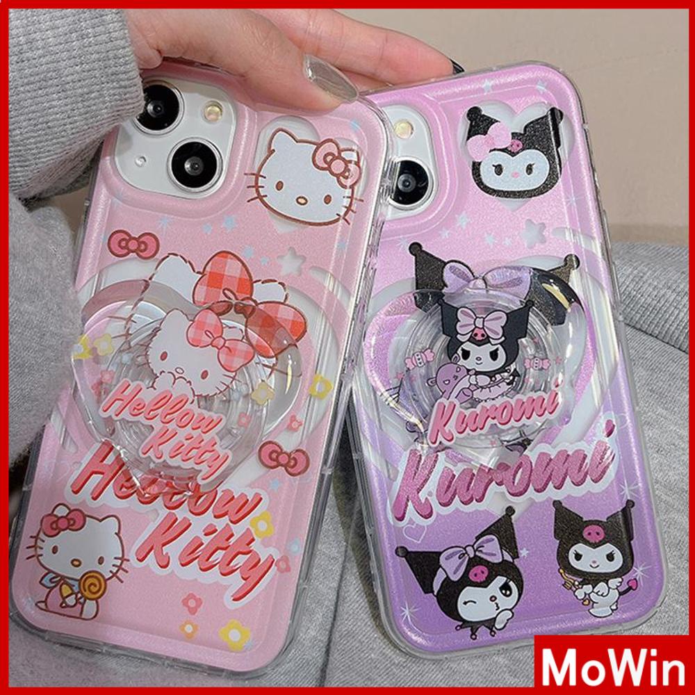 For iPhone 14 Pro Max iPhone Case with Grip Stand Cartoon Heart Shaped Folding Holder Airbag Clear Case Soft Case Compatible with iPhone 13 Pro max 12 Pro Max 11 xr xs max 7Plus 8Plus