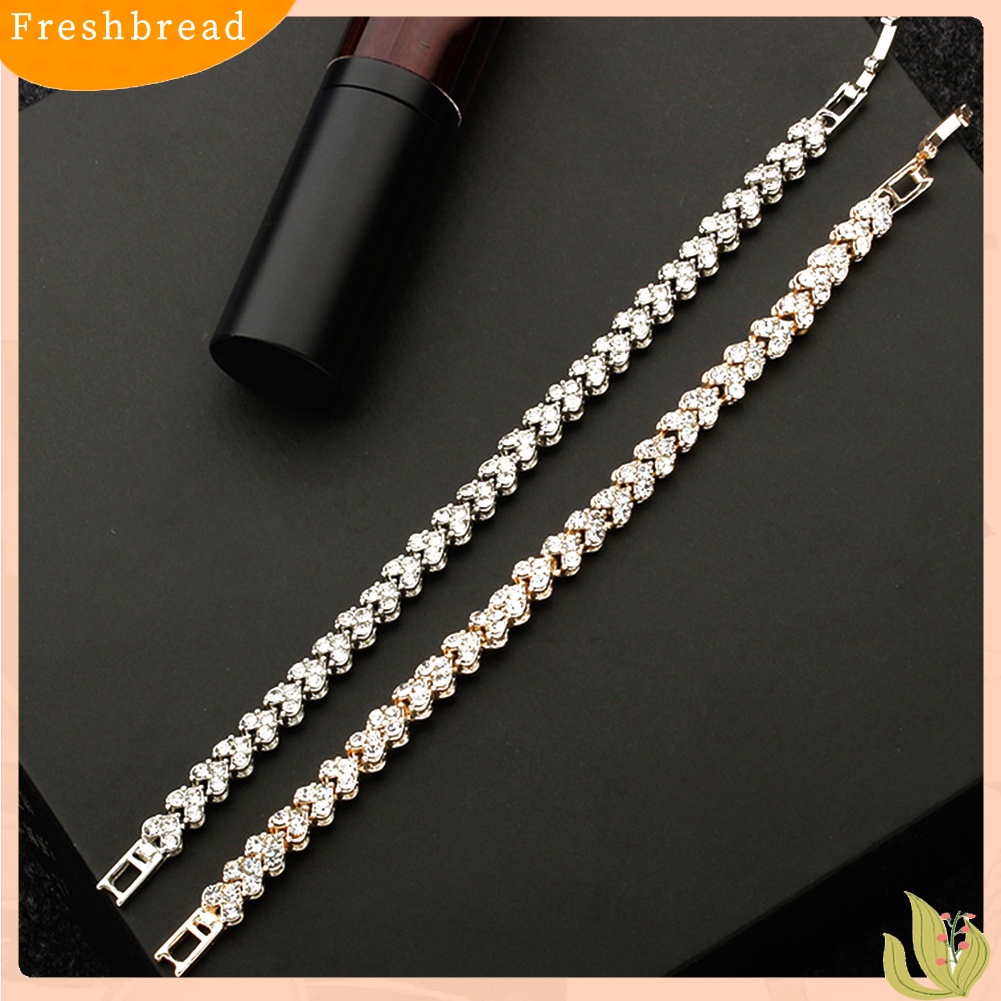 {In Stock} Wanita Fashion Penuh Cubic Zirconia Bertatahkan Gelang Bangle Pesta Perhiasan Hadiah