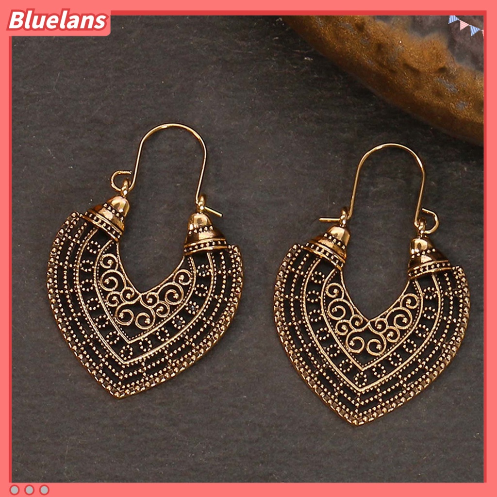 {In Stock} 1pasang Hiasan Telinga Bentuk Air Terjun Gaya Bohemia Ultra-Ringan Gantung Panjang Vintage Drop Earrings Untuk Wanita