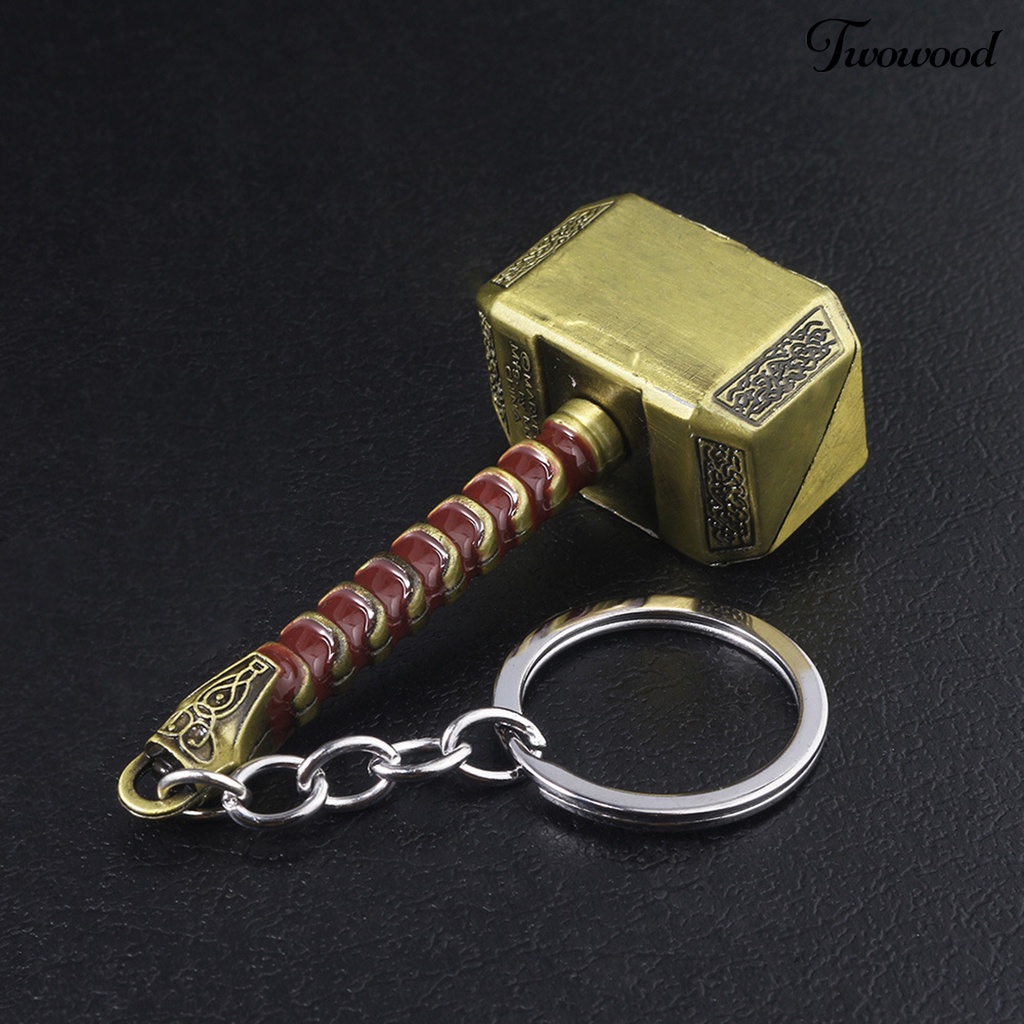 Twowood Gantungan Kunci Vintage Kartun Serbaguna Realistis Tidak Luntur Hias Portable Pria Wanita Palu Tempat Kunci Hadiah Ulang Tahun