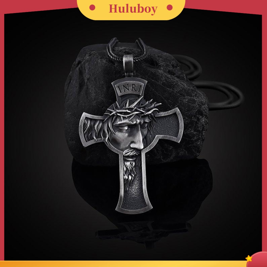 {Ready Stock} Kalung Liontin Salib Fashion Yesus Ukiran Alloy Gaya Liontin Salib Untuk Pria