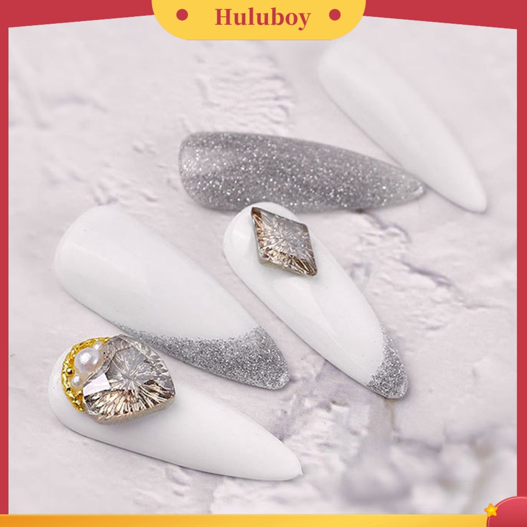 {In Stock} Nail Glitter Transparan Indah Bersinar Rhombic Rhinestone Nail Dekorasi Untuk Salon Kecantikan