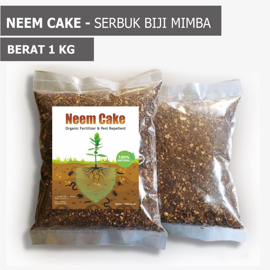 Serbuk Biji Mimba Insektisida &amp; Pupuk Organik Tanah - Neem Cake 1 Kg