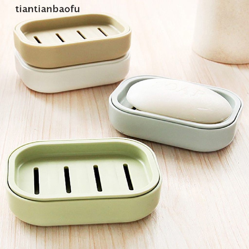 [tiantianbaofu] Double Layer Bathroom Dish Plate Case Rumah Shower Travel Hiking Holder Rak Sabun Butik