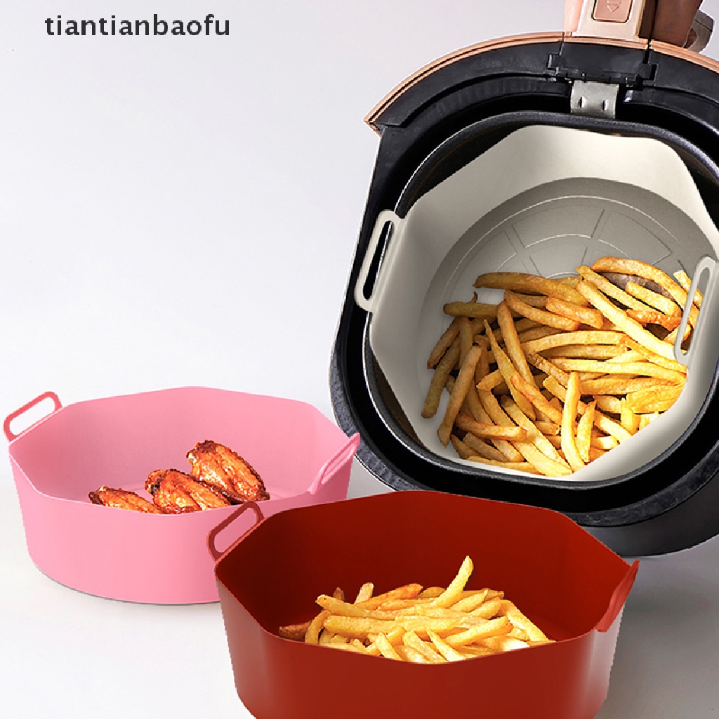 [tiantianbaofu] 17cm Air Fryer Silicone Pot Reusable Non-Stick Oven Baking Tray Baking Butik