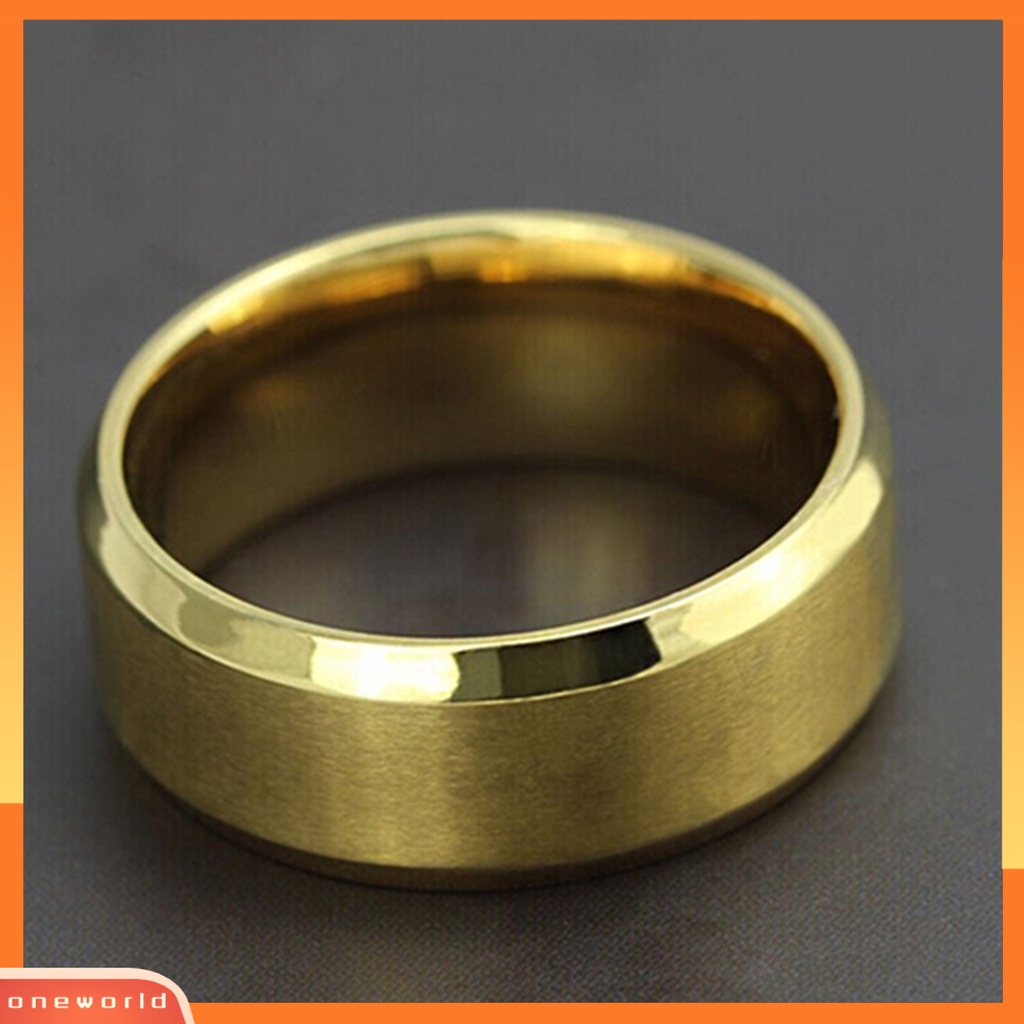 {oneworld} Cincin Punk Keren Nyaman Dipakai Cincin Pita Lebar Baja Titanium Kreatif Sederhana Untuk Cocktail Bar Club