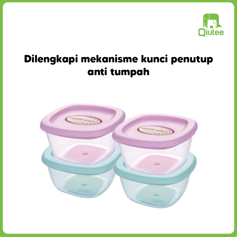 One Set Satu Set isi 4pcs Penyimpanan Mpasi Bayi / Wadah Mpasi Bayi / Wadah Makanan Bayi Baby Food Container Food Grade Aman Dipakai Berulang