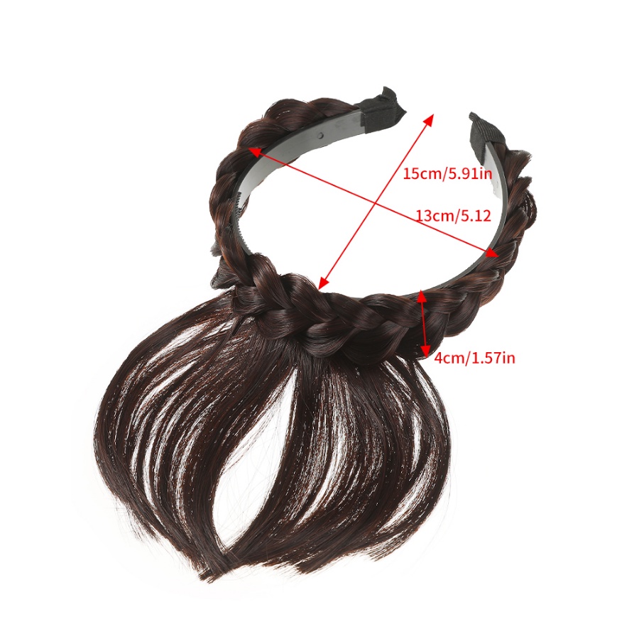 Air Bangs Wig Kepang Hair Band Natural Invisible Hair Piece Woman Wig Headband Aksesoris Rambut