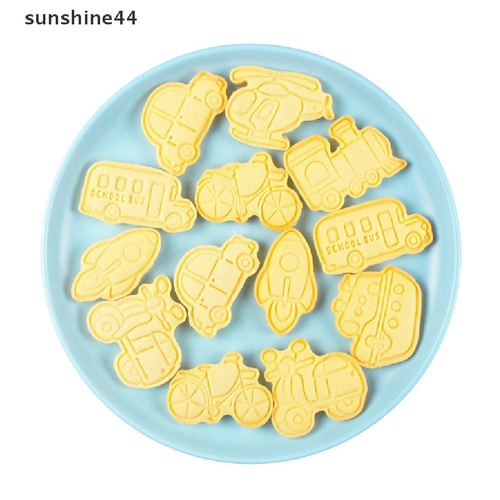 Sunshine 8Pcs Cetakan Biskuit Transportasi Cetakan Kue Kering Cookie Cutters Cake Decorag ID