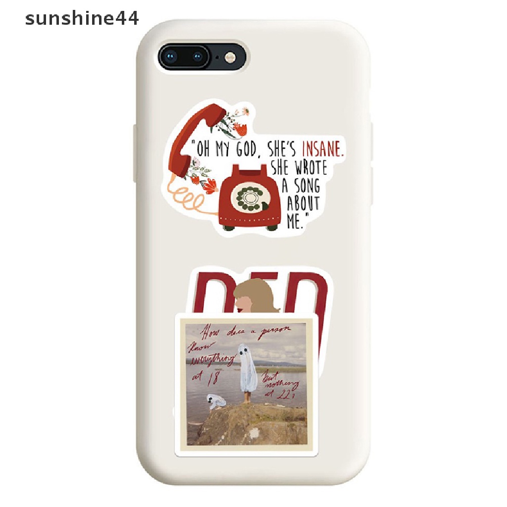 Sunshine 50PCS Campur Alison Swift Taylor Folk Song Stiker Laptop Gitar Skateboard Tahan Air Album Folklore Decal Sticker Pack Mainan Anak ID