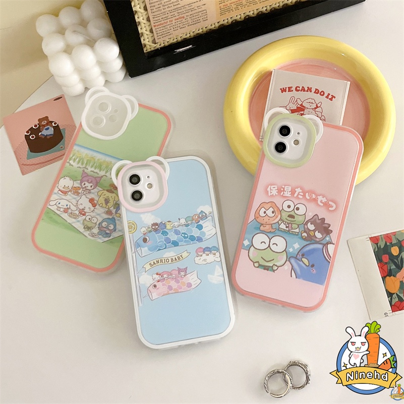 IPHONE Casing Kompatibel Untuk Iphone14 13 12 11 Pro Max X Xr Xs Max SE 8 7 6 6s Plus Kartun Lucu Macaron Warna Permen Casing Ponsel Lembut Pelindung Lensa Bumper Shockproof Cover Pelindung