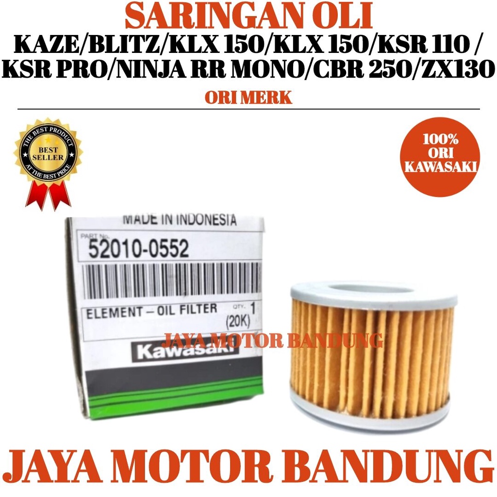 FILTER OLI SARINGAN OLI KLX 150 KLX 250 KSR 110 PRO 52010-0552 ASLI
100% ORIGINAL KAWASAKI YA GAN
CO