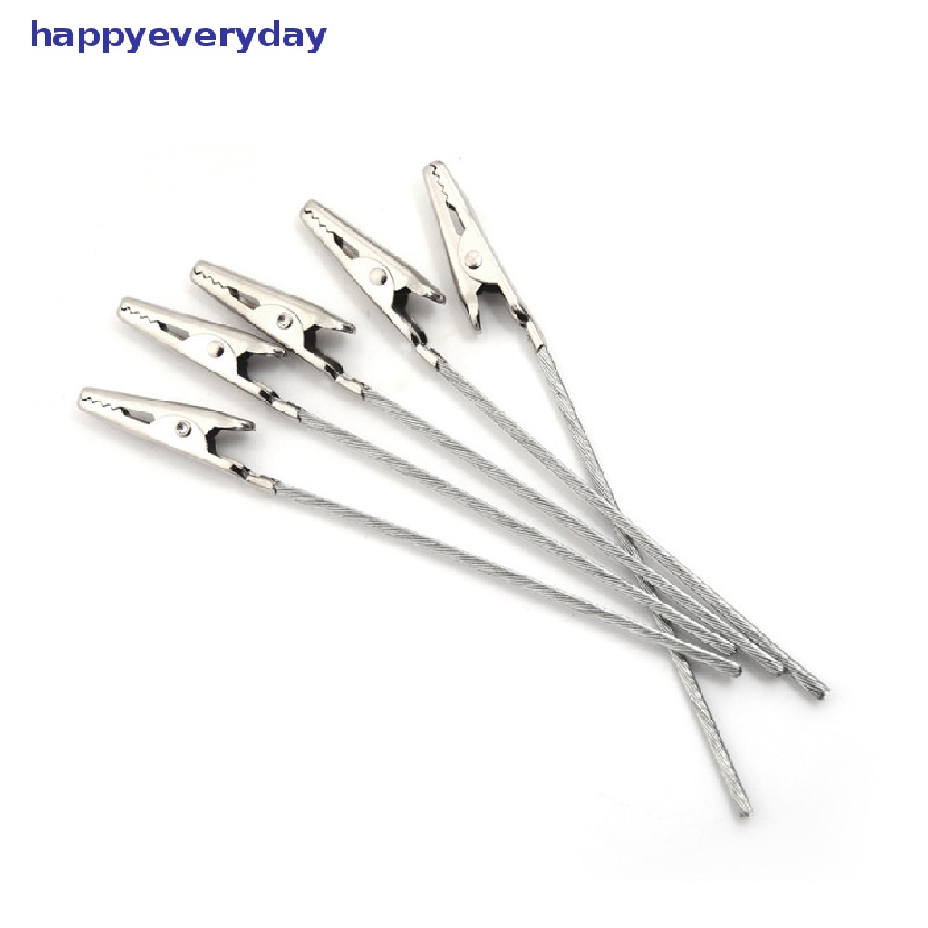 [happy] 10pcs Klip Buaya Logam Test Elektrik Non-Isolasi Panjang 10cm [ID]