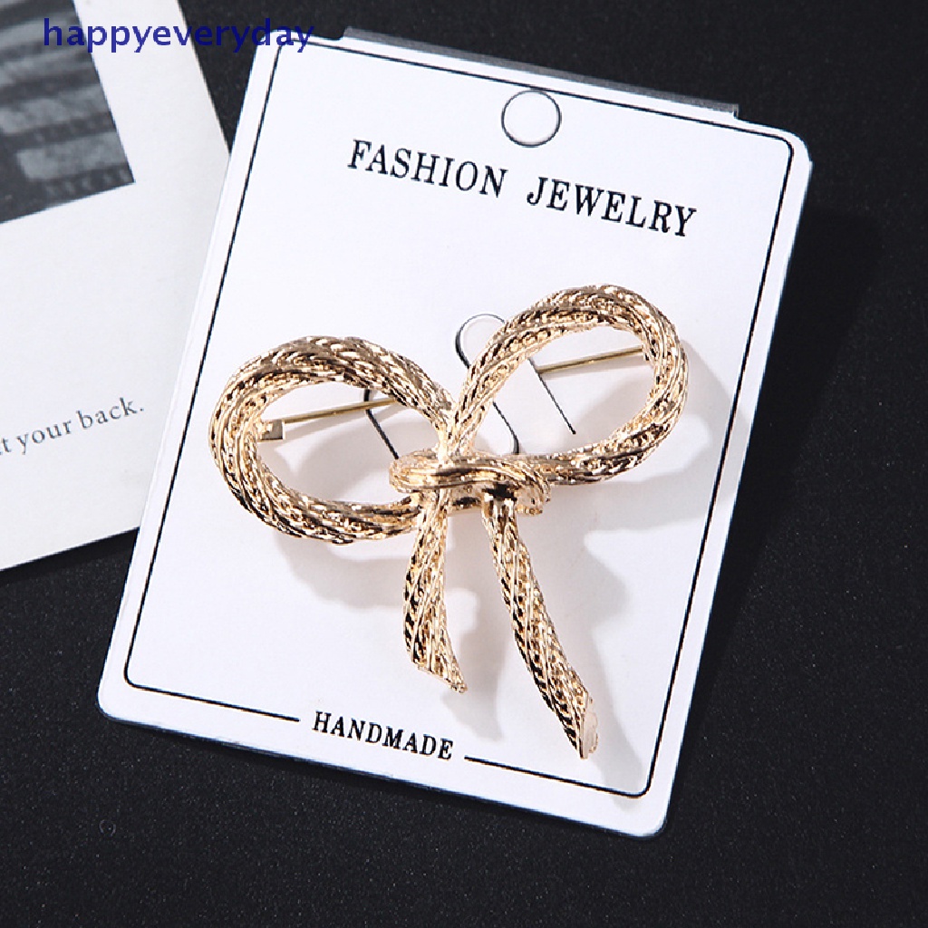 [happy] Fashion Busur Bros Untuk Wanita Ikatan Simpul Bros Pin Safety Lapel Pin Brooch Pernikahan Perhiasan Aksesoris [ID]