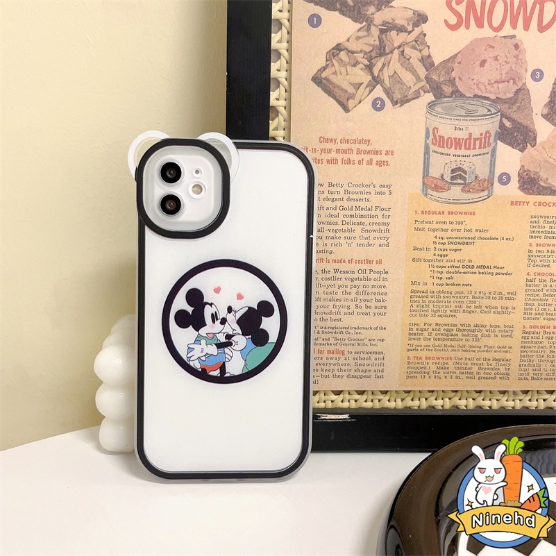 IPHONE Casing Kompatibel Untuk Iphone14 13 12 11 Pro Max X Xr Xs Max SE 8 7 6 6s Plus Kartun Mickey Mouse Simple Phone Case Bening Lembut Pelindung Lensa Bumper Shockproof Cover Pelindung