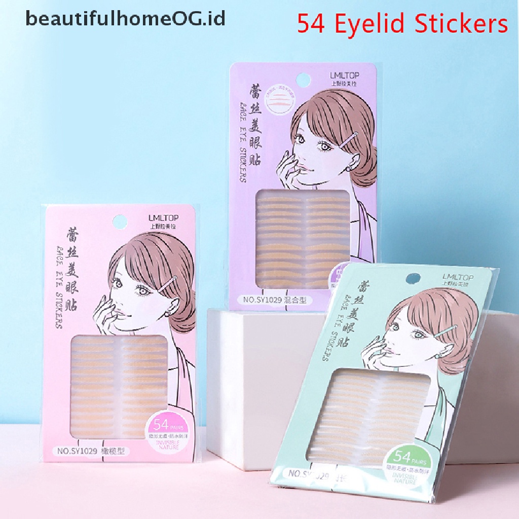 // Lebaran// 54Pcs Stiker Kelopak Mata Ganda Renda Mesh Beauty Eye Paste Untuk Anak Perempuan Mata Make Up **