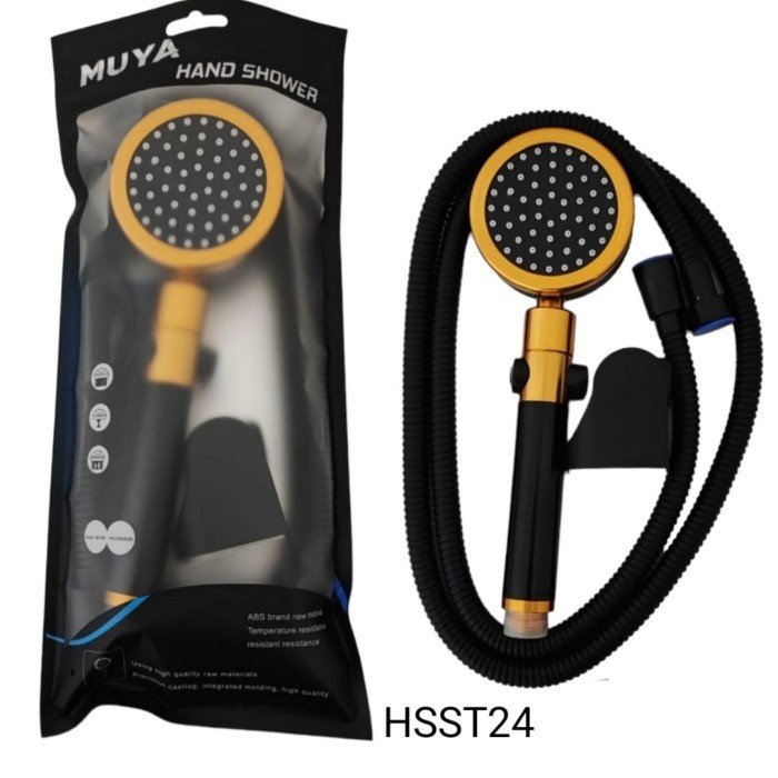 Hand Shower Set Kamar Mandi Merk Muya - black gold