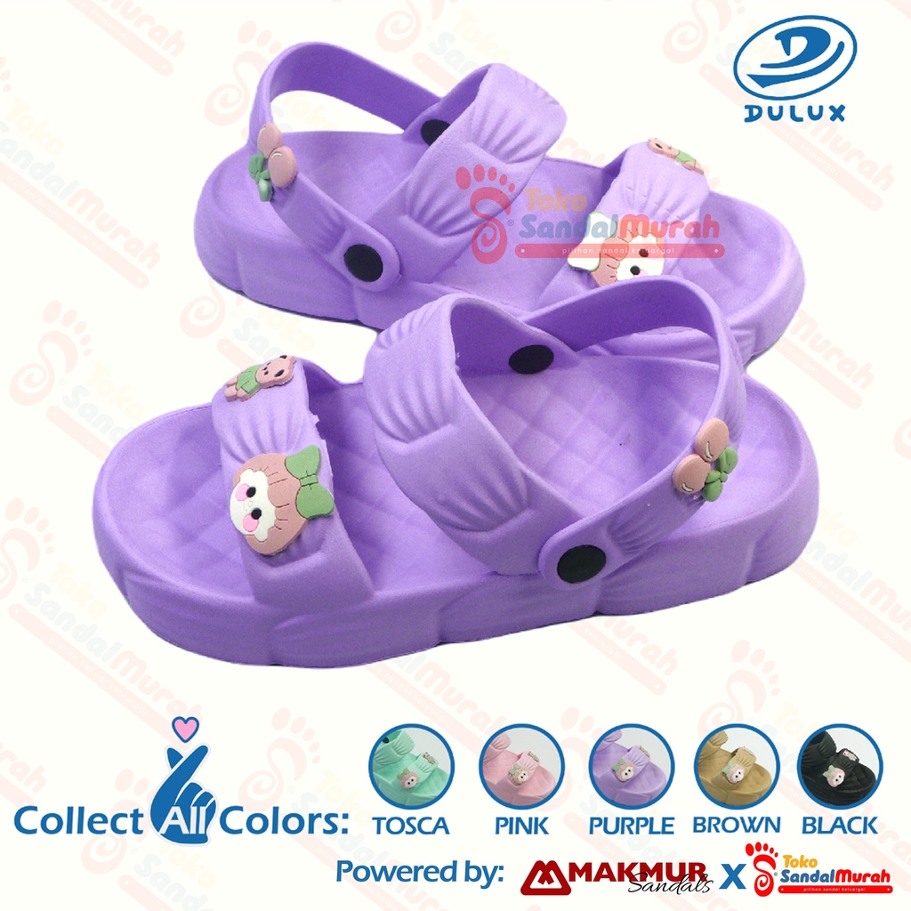 Toko Sendal Murah - Sandal Fuji Uk 30 - 35 / Sandal Anak Perempuan Terbaru / Sandal Dua Strap Motif Boneka / Sandal Slop Anak Kekinian [Toko Sendal Murah M 533 C]