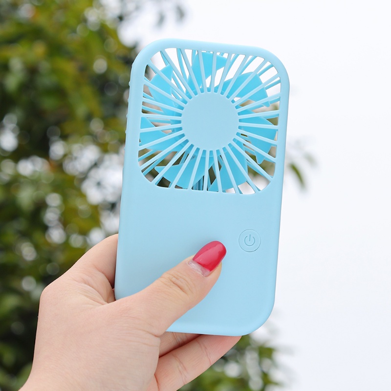 Multi-gear Adjustable USB Rechargable Handheld Square Pocket Fan/Stand Telepon Stabil Portabel Kipas Dapat Digantung Angin Kencang Kebisingan Rendah Pendingin