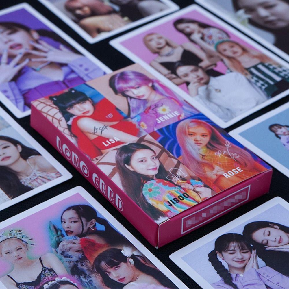 Lanfy Lomo Card Set 30pcs/Box Mainan Cewek Hadiah Ulang Tahun Korea Fashion Cewek Grup Kolektor Card Born Pink World Tour Blackpink LISA JENNIE ROSE JISOO ROSE Lomo Card Blackpink